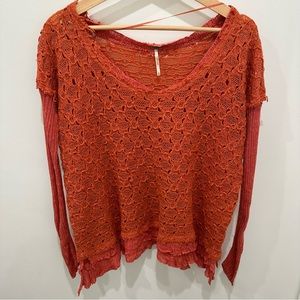 Free People Orange Sweater